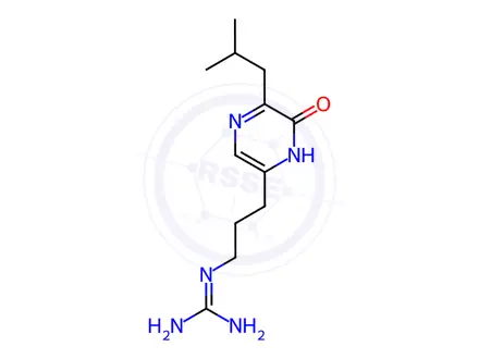 Chemical structure of 1-[3-[1,6-Dihydro-5-(2-methylpropyl)-6-oxopyrazin-1-yl]propyl]guanidine