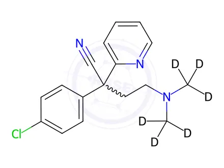 Chemical structure of Chlorpheniramine Nitrile-d6