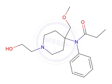 Chemical structure of N-(1-(2-Hydroxyethyl)-4-(methoxymethyl)piperidin-4-yl)-N-phenylpropionamide