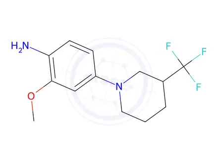 Chemical structure of 2-Methoxy-4-(3-trifluoromethyl-piperidin-1-yl)aniline