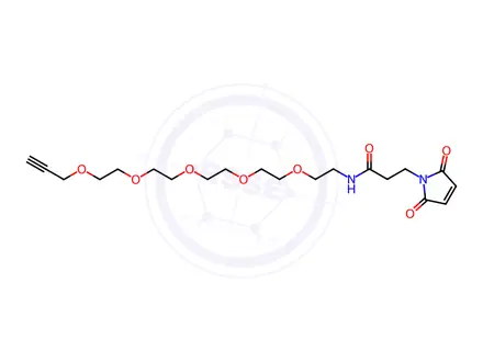 Chemical structure of 3-(2,5-Dioxo-2,5-dihydro-1H-pyrrol-1-yl)-N-(3,6,9,12,15-pentaoxaoctadec-17-yn-1-yl)propanamide