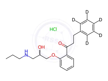Chemical structure of Propafenone-d5 Hydrochloride (Phenyl-d5)