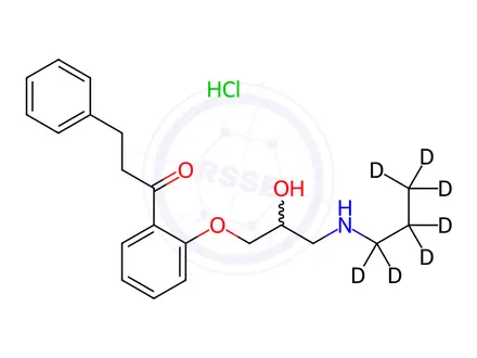 Chemical structure of (±)-Propafenone D7 Hydrochloride (propyl D7)