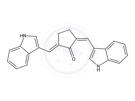 Chemical structure of 2,5-Bis((1H-indol-3-yl)methylene)cyclopentanone