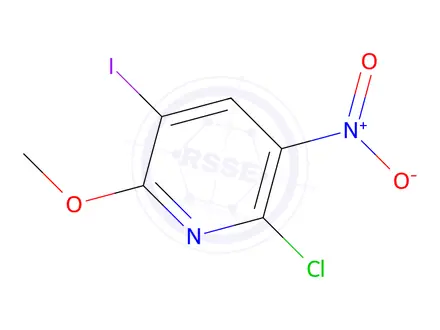 Chemical structure of 2-Chloro-5-iodo-6-methoxy-3-nitropyridine