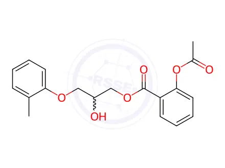 Chemical structure of 2-hydroxy-3-(2-methylphenoxy)propyl o-acetylsalicylate