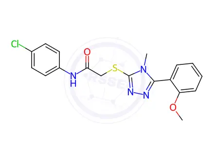 Chemical structure of N-(4-Chlorophenyl)-2-((5-(2-methoxyphenyl)-4-methyl-4H-1,2,4-triazol-3-yl)thio)acetamide