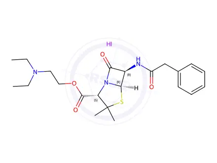 Chemical structure of Penethacillin Hydroiodide
