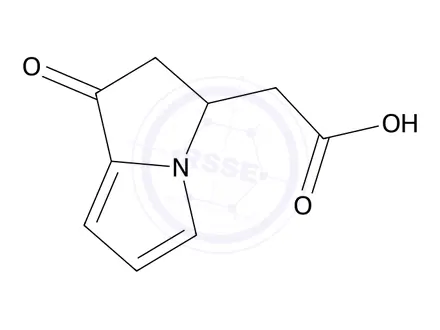 Chemical structure of 2-(1-Oxo-2,3-dihydro-1H-pyrrolizin-3-yl)acetic acid