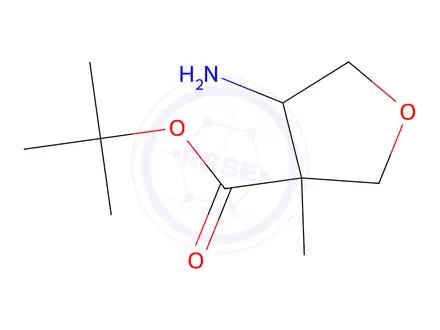 Chemical structure of Tert-butyl 4-amino-3-methyltetrahydrofuran-3-carboxylate