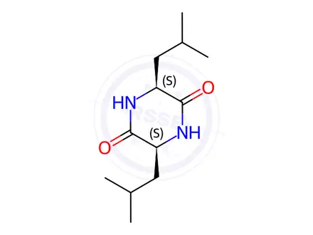 Chemical structure of (3S,6S)-3,6-Diisobutylpiperazine-2,5-dione
