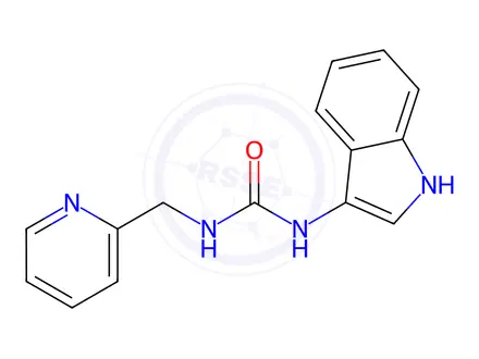 Chemical structure of 1-(1H-Indol-3-yl)-3-(pyridin-2-ylmethyl)urea