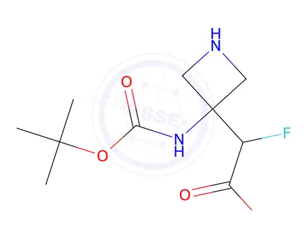 Chemical structure of 2-(3-((Tert-butoxycarbonyl)amino)azetidin-3-yl)-2-fluoroacetic acid