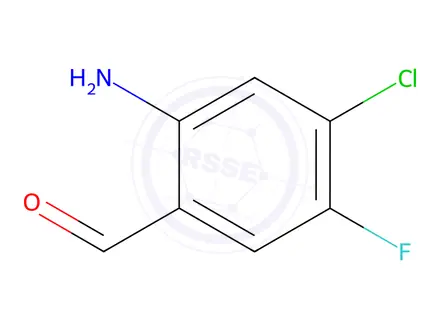 Chemical structure of Benzaldehyde, 2-amino-4-chloro-5-fluoro-