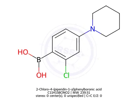 Chemical structure of 2-Chloro-4-(piperidin-1-yl)phenylboronic acid