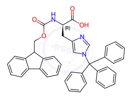 Chemical structure of Fmoc-D-His(Trt)-OH