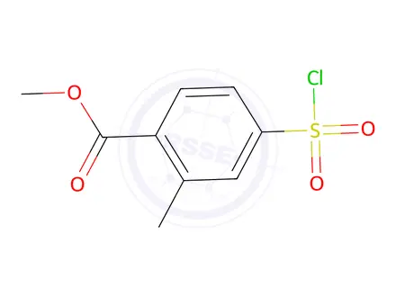 Chemical structure of methyl 4-(chlorosulfonyl)-2-methylbenzoate