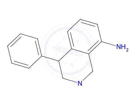 Chemical structure of 1,2,3,4-tetrahydro-2-methyl-4-phenylisoquinolin-8-amine maleate