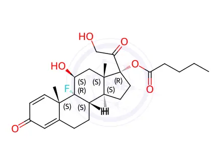 Chemical structure of 9a-Fluoroprednisolone 17-Valerate