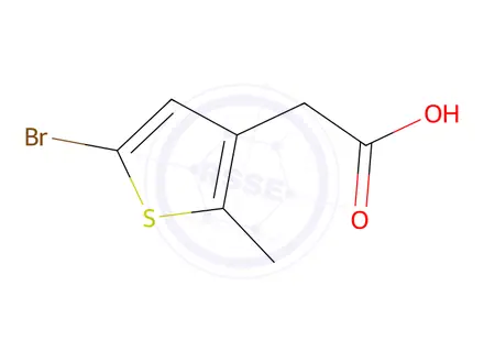 Chemical structure of 2-(5-Bromo-2-methylthiophen-3-yl)acetic acid