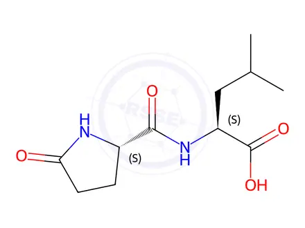 Chemical structure of H-Pyr-Leu-OH