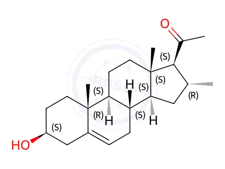 Chemical structure of 16α-Methylpregnenolone