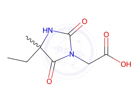 Chemical structure of (4-Ethyl-4-methyl-2,5-dioxo-imidazolidin-1-yl)-acetic acid