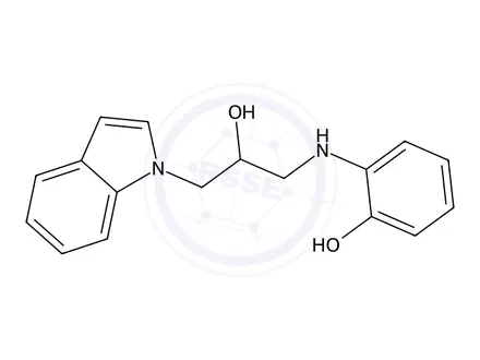 Chemical structure of 2-((2-Hydroxy-3-(1H-indol-1-yl)propyl)amino)phenol
