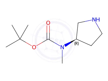 Chemical structure of (R)-tert-Butyl Methyl(pyrrolidin-3-yl)carbamate