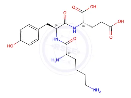 Chemical structure of H-LYS-TYR-GLU-OH