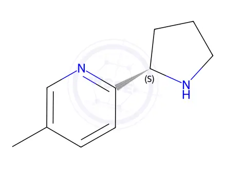 Chemical structure of (S)-5-methyl-2-(pyrrolidin-2-yl)pyridine