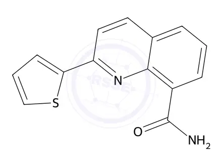 Chemical structure of 2-(Thiophen-2-yl)quinoline-8-carboxamide