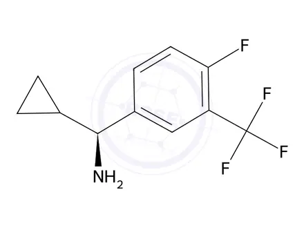 Chemical structure of (S)-cyclopropyl(4-fluoro-3-(trifluoromethyl)phenyl)methanamine