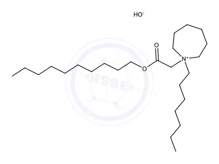 Chemical structure of 1-(2-(Decyloxy)-2-oxoethyl)-1-heptylazepan-1-ium hydroxide
