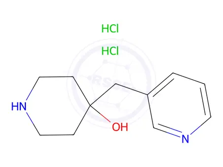 Chemical structure of 4-(pyridin-3-ylmethyl)piperidin-4-ol dihydrochloride
