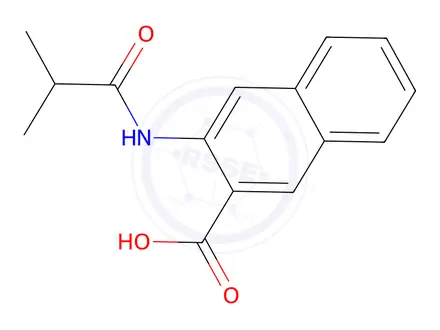 Chemical structure of 3-(2-Methylpropanamido)naphthalene-2-carboxylic Acid