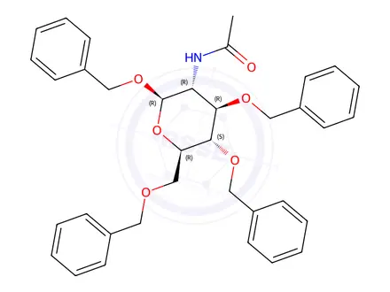 Chemical structure of Benzyl 2-Acetamido-3,4,6-tri-O-benzyl-2-deoxy-β-D-glucopyranoside