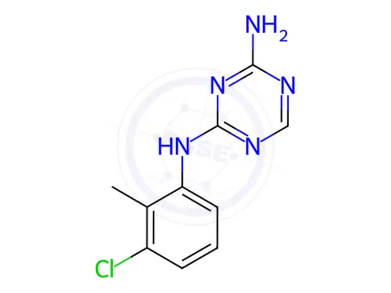 Chemical structure of N-(3-Chloro-2-methylphenyl)-1,3,5-triazine-2,4-diamine