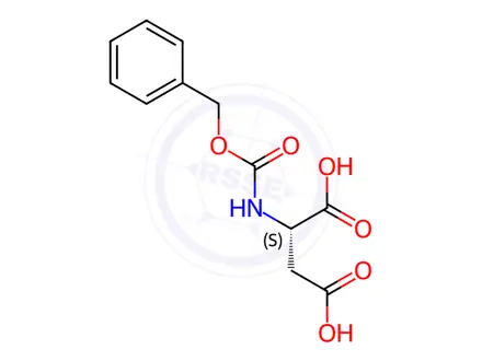 Chemical structure of N-Cbz-L-aspartic Acid
