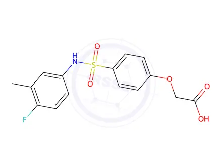 Chemical structure of 2-(4-(N-(4-Fluoro-3-methylphenyl)sulfamoyl)phenoxy)acetic Acid