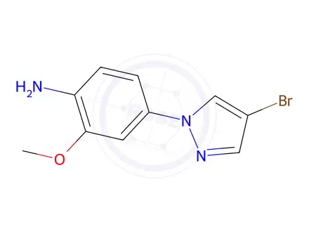 Chemical structure of 4-(4-Bromo-1H-pyrazol-1-yl)-2-methoxyaniline