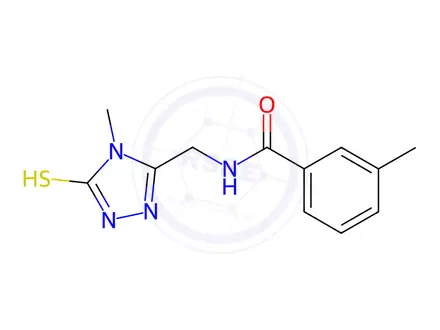 Chemical structure of N-(5-Mercapto-4-methyl-4H-[1,2,4]triazol-3-ylmethyl)-3-methyl-benzamide
