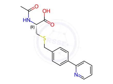 Chemical structure of N-Acetyl-S-[4-(2-pyridinyl)benzyl]-L-cysteine