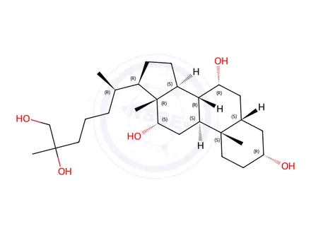 Chemical structure of Cholestane-3,7,12,25,26-pentol