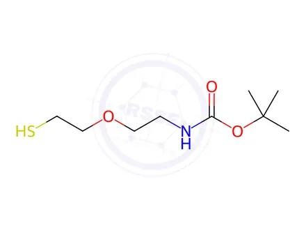 Chemical structure of Carbamic acid, N-[2-(2-mercaptoethoxy)ethyl]-, 1,1-dimethylethyl ester