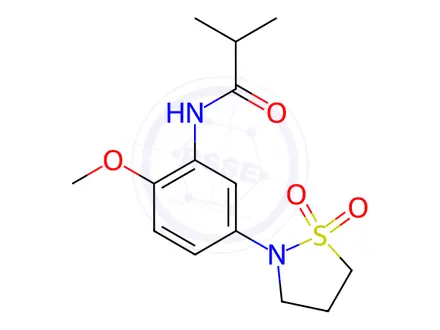 Chemical structure of N-(5-(1,1-Dioxidoisothiazolidin-2-yl)-2-methoxyphenyl)isobutyramide
