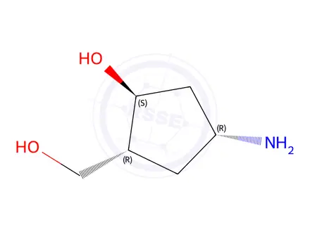 Chemical structure of (1S,2R,4R)-4-amino-2-(hydroxymethyl)cyclopentan-1-ol
