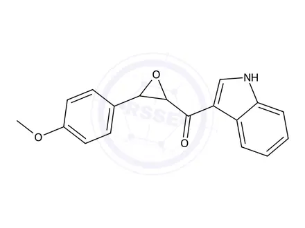 Chemical structure of (1h-Indol-3-yl)(3-(4-methoxyphenyl)oxiran-2-yl)methanone