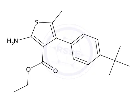 Chemical structure of Ethyl 2-amino-4-(4-tert-butylphenyl)-5-methylthiophene-3-carboxylate