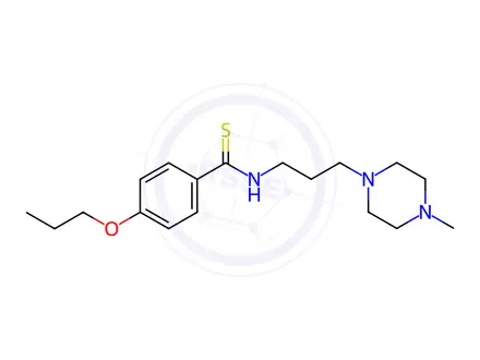 Chemical structure of N-[3-(4-Methyl-1-piperazinyl)propyl]-p-(propoxy)thiobenzamide
